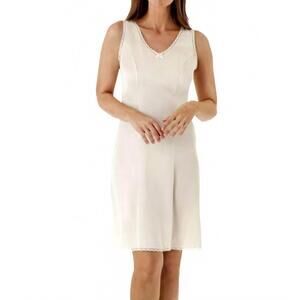 NEW SHADOWLINE LINGERIE velrose wide strap nylon full slip in beige